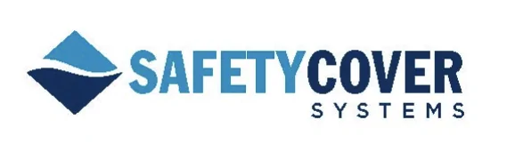 Logo for SafetyCover Systems featuring a blue geometric design to the left of the words SAFETYCOVER in bold gradient blue letters and SYSTEMS in smaller capital letters underneath on a white background.